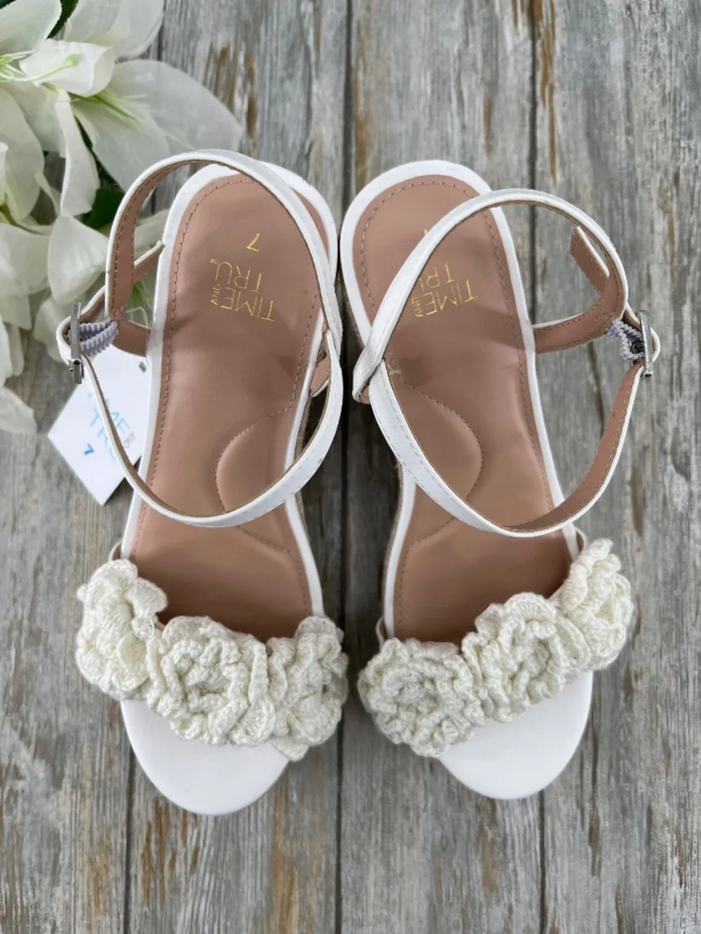 Macrame Flower Espadrille Wedge Sandals Shoes Size 7